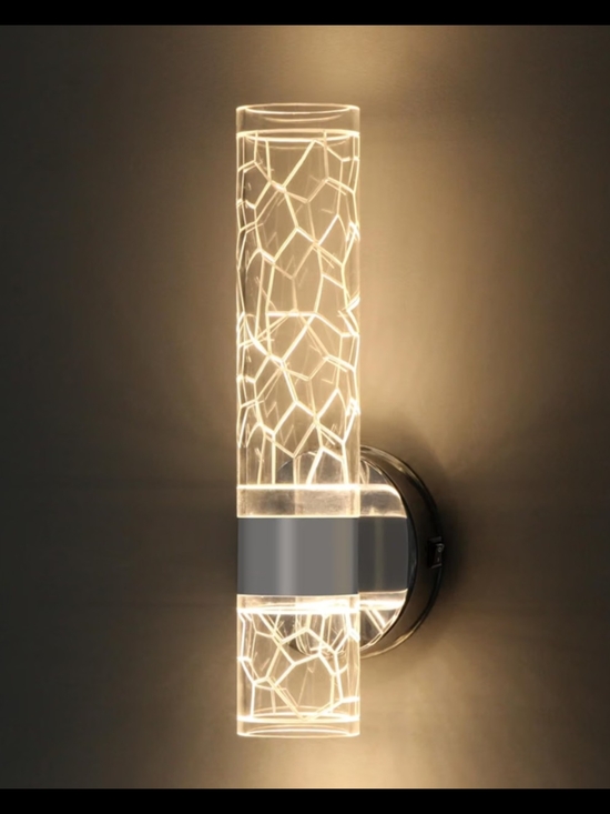 Other - RV Camper Modern Crackle Glass LED Wall Sconce - Warm White